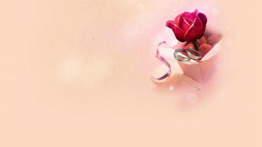 大气的玫瑰与钻戒爱情主题ppt高清背景素材图片下载