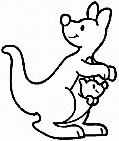 袋鼠简笔画图片大全儿童袋鼠简笔画图片袋鼠的简笔画