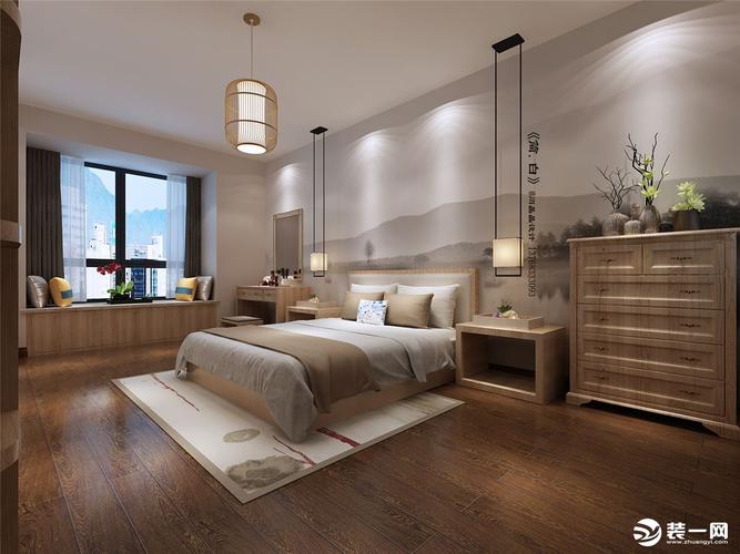 桂林杰特装饰通达园140平米日式原木风格装修效果图卧室