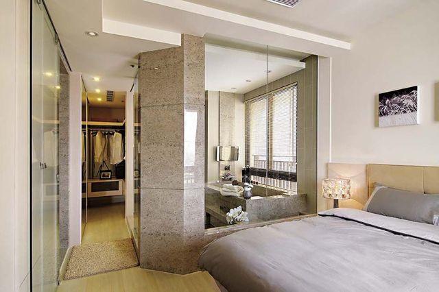 简约都市风卧室淋浴房玻璃隔断设计