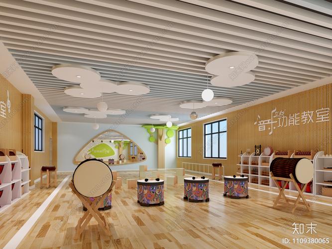 现代幼儿园音乐室3d模型下载