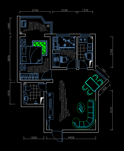 室内装修施工设计cad方案图带3d效果图
