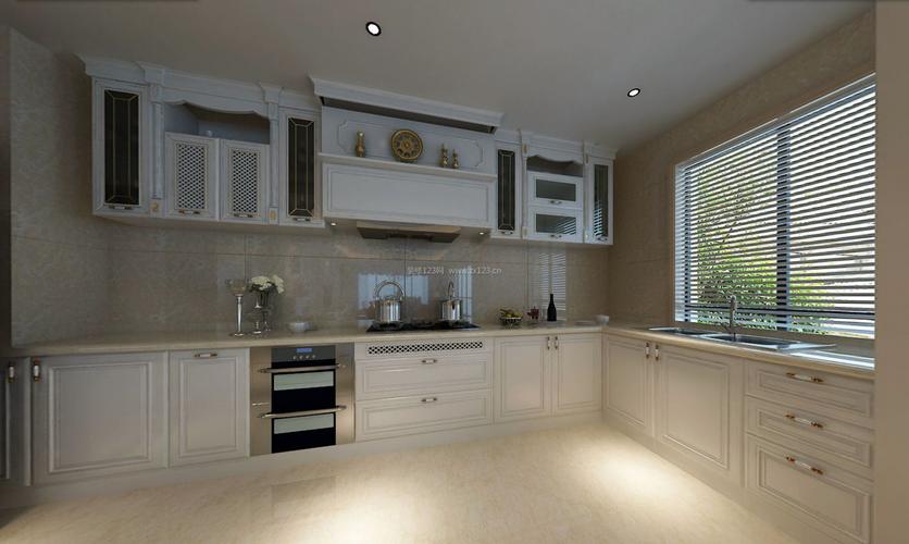 别墅厨房白色整体橱柜装修效果图片装信通网效果图