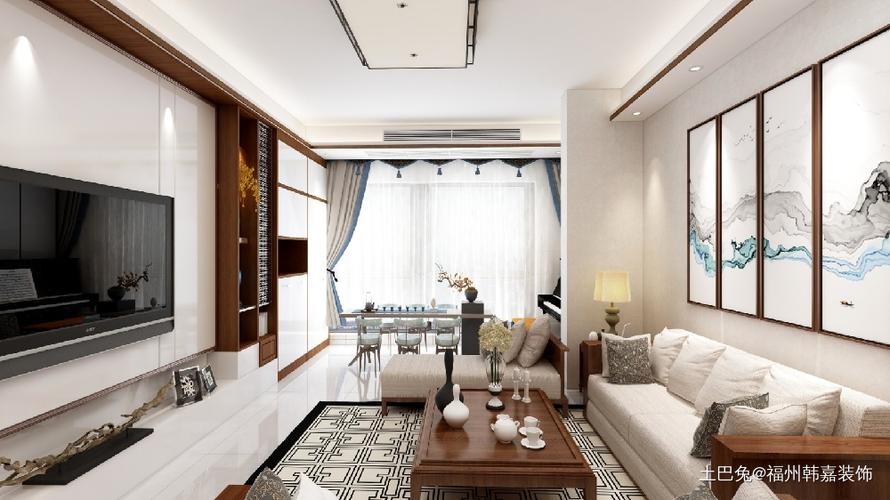 新中式风格客厅客厅中式现代100m05三居设计图片赏析