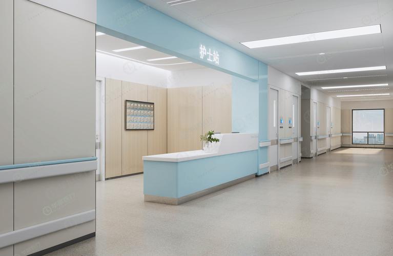 医院护士站效果图华展医疗门诊护士站在设计上从人性化出发将人与人
