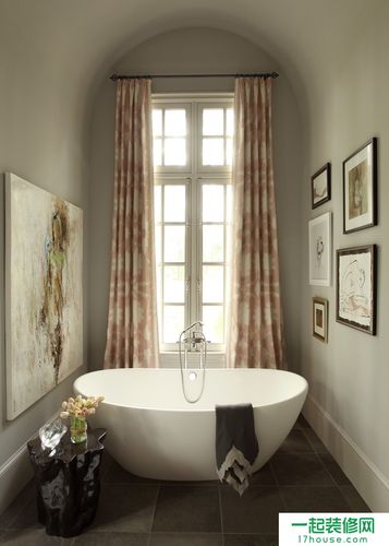 现代别墅卫生间窗帘设计装修效果图