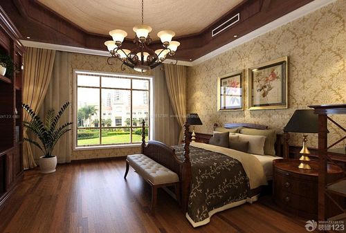 经典主卧室美式乡村床设计实景图装信通网效果图