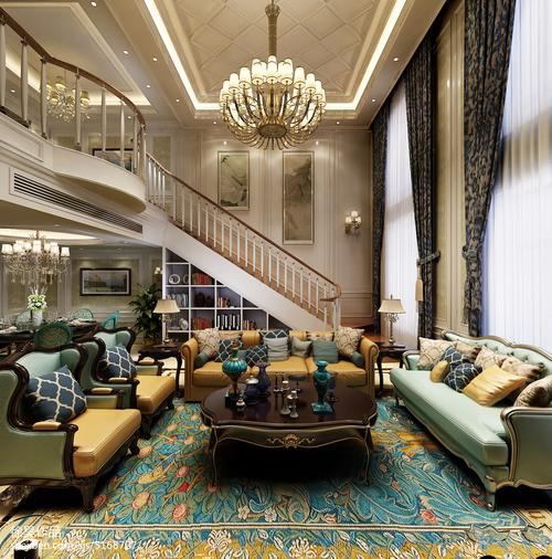 精美面积136平别墅客厅欧式装修实景图客厅欧式豪华客厅设计图片赏析