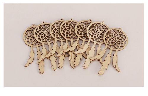 木质工艺品创意麻绳diy雕刻原木板配件羽毛装饰品挂件