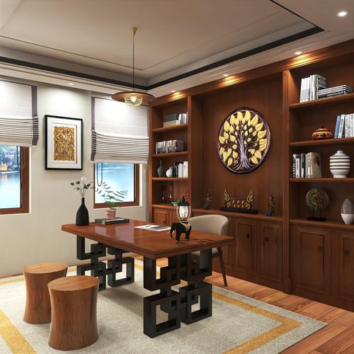 中式风格设计书房与茶室也可兼得
