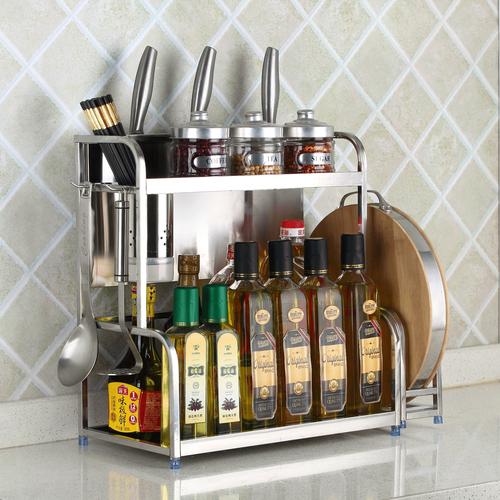 厨房用品家用大全不锈钢置物架调味料刀具多层油盐酱醋收纳厨房置物架