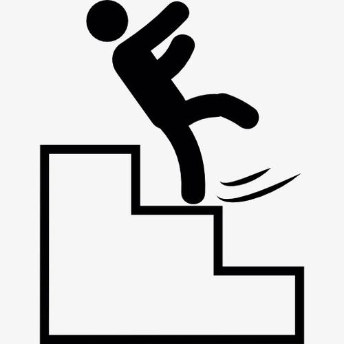 摔倒黑白小人从楼梯上摔倒