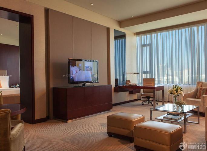 大型宾馆套房客厅电视柜设计效果图片