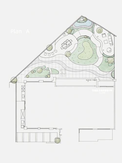 花园设计手绘方案平面图
