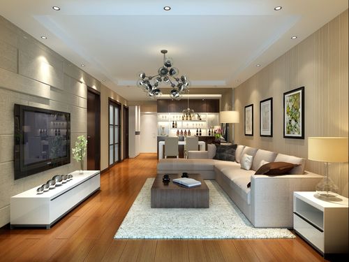 2022家庭客厅明亮现代风格电视背景墙装修设计图装信通网效果图