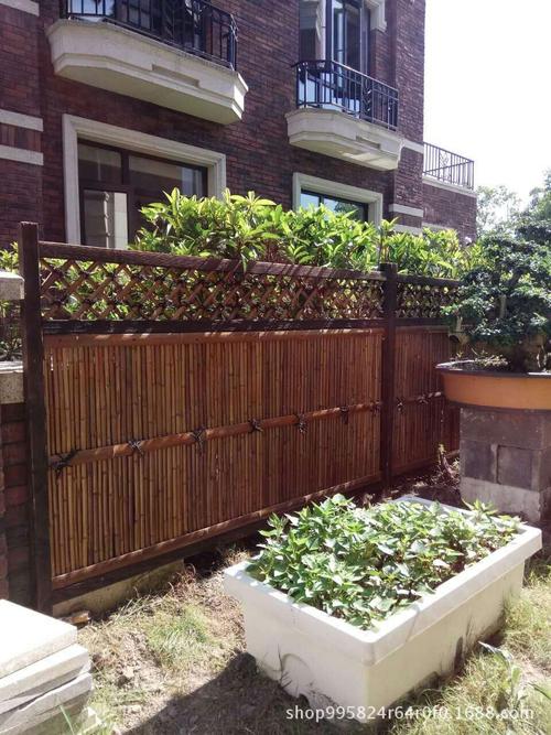 竹篱笆户外花园围栏墙庭院隔断田园栅栏院子阳台装饰护