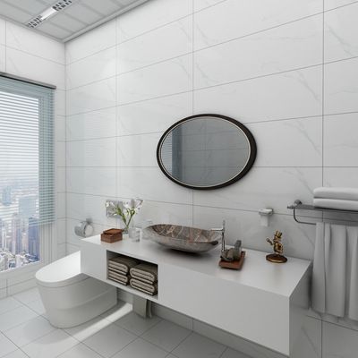 爵士白卫生间瓷砖搭配300x900不透水墙砖厕所浴室简约防滑地砖
