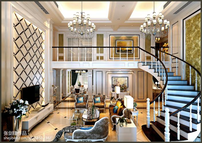 平米欧式复式客厅装修效果图片大全客厅欧式豪华客厅设计图片赏析