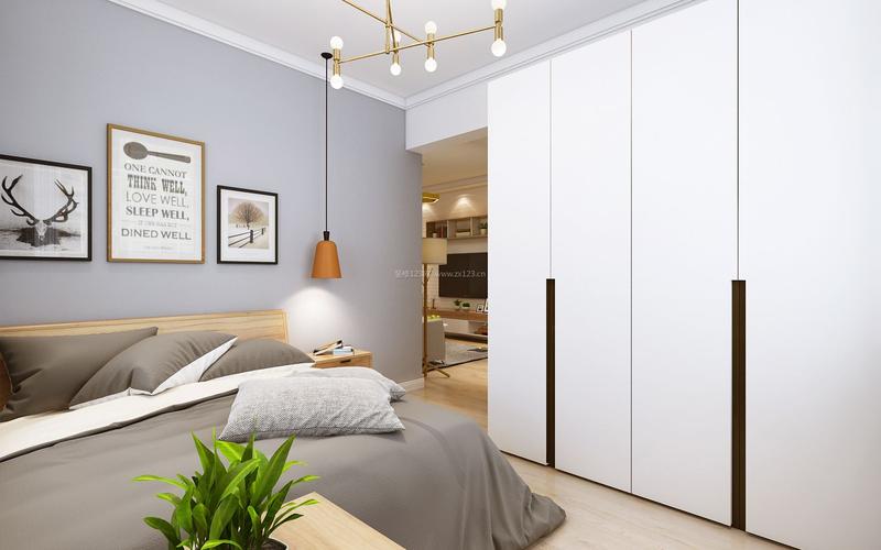 2022现代小户型卧室索菲亚整体衣柜装修效果图