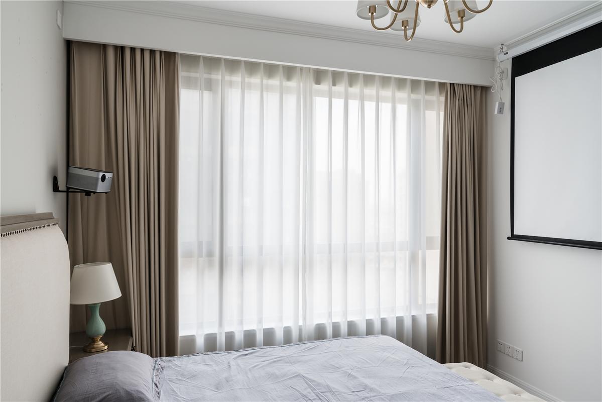 90现代美式风格装修卧室窗帘设计图