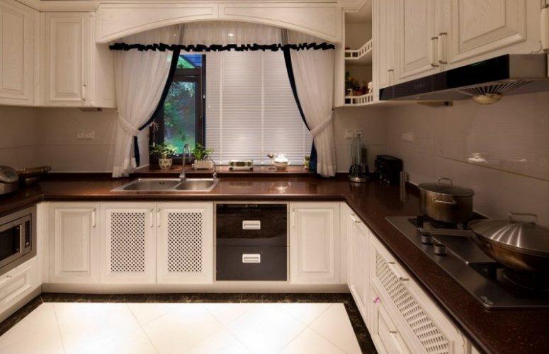 欧式清新田园厨房橱柜家装效果图白色整体橱柜图片