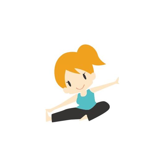 运动小人图案卡通图片做瑜伽的小女孩