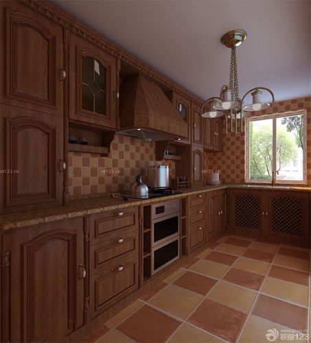 欧式风格家装厨房砖砌橱柜装修效果图