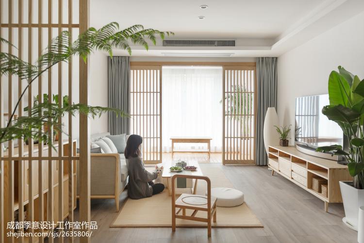 简单日式客厅设计图片三居日式家装装修案例效果图