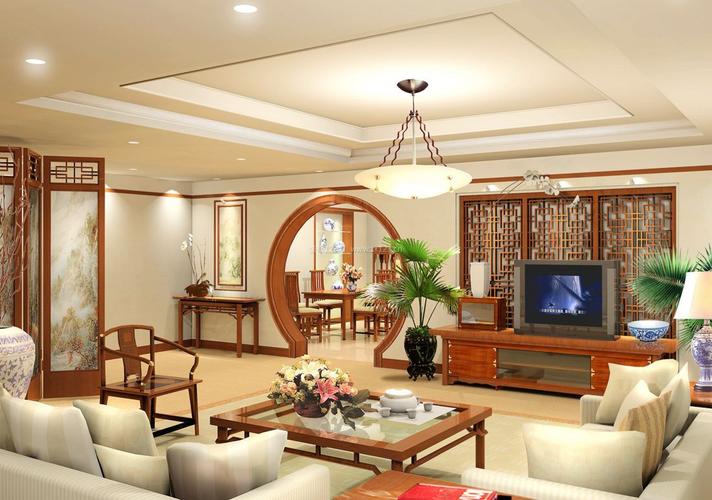 中式别墅设计家具客厅装修效果图大全