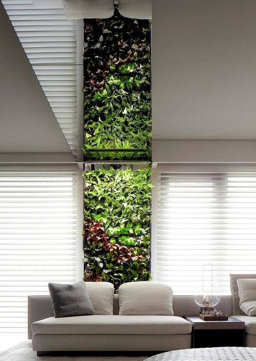 大户型现代简约风格绿植墙装修效果图
