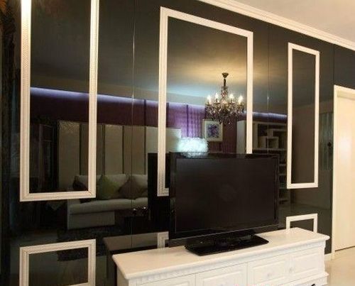 家装玻璃电视背景墙装修效果图