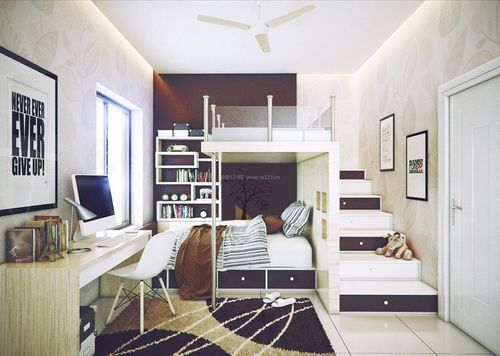 现代卧室双层床装修效果图
