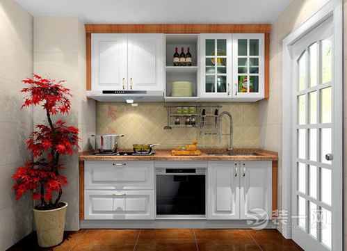 一字形整体橱柜厨房装修设计效果图