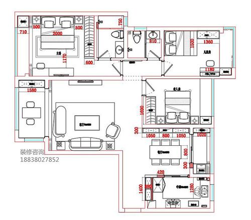 瀚宇天悦135平三室两厅简欧风案例|空间|室内设计|设计师亚楠