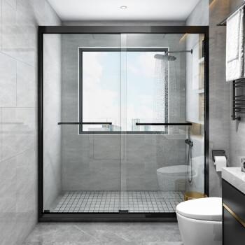 一字型淋浴房玻璃洗澡房移动推拉门沐浴房卫生间浴室干湿分离隔断免费