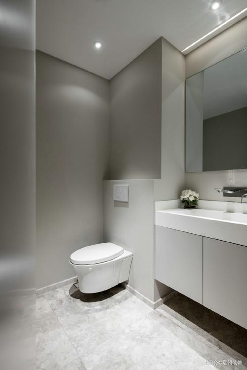 现代极简一度灰的优雅卫生间现代简约卫生间设计图片赏析