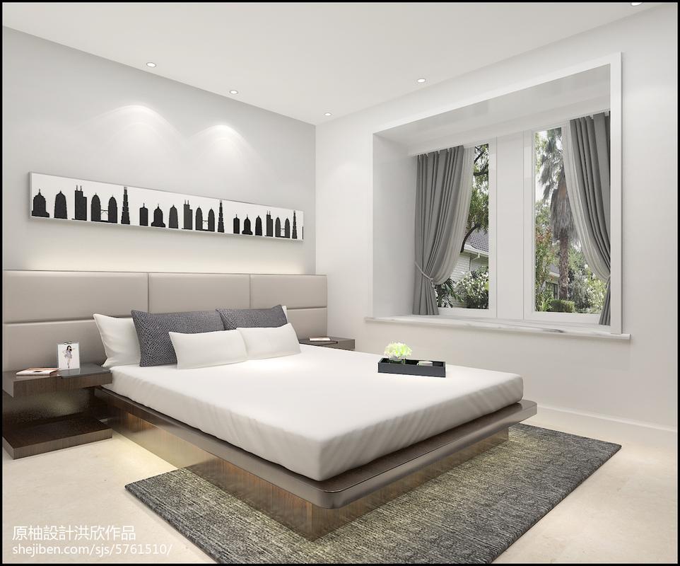 平方三居卧室现代装修效果图片欣赏三居现代简约家装装修案例效果图
