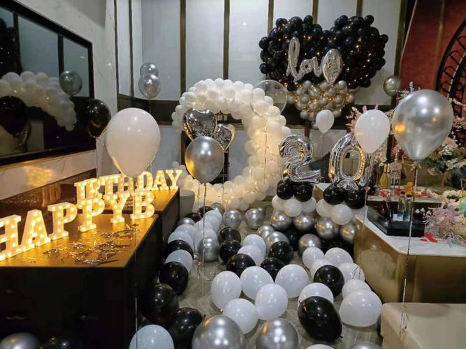 ktv包房生日布置生日告白求婚场景布置气球装饰ktv生日布置