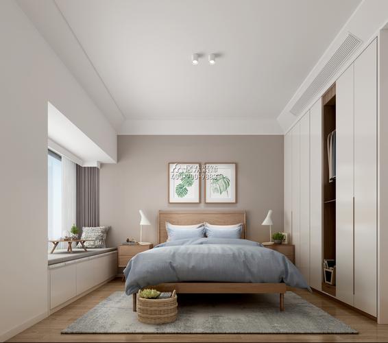 高发西岸花园140平方米现代简约风格平层户型卧室装修效果图