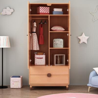 实木儿童衣柜收纳柜宝宝衣橱家用卧室简易北欧风现代简约大衣柜
