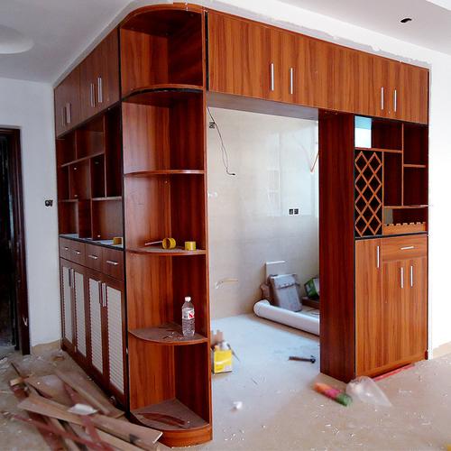 南宁厨房隔断柜实木环保板玄关柜双面门厅柜子轻奢新中式