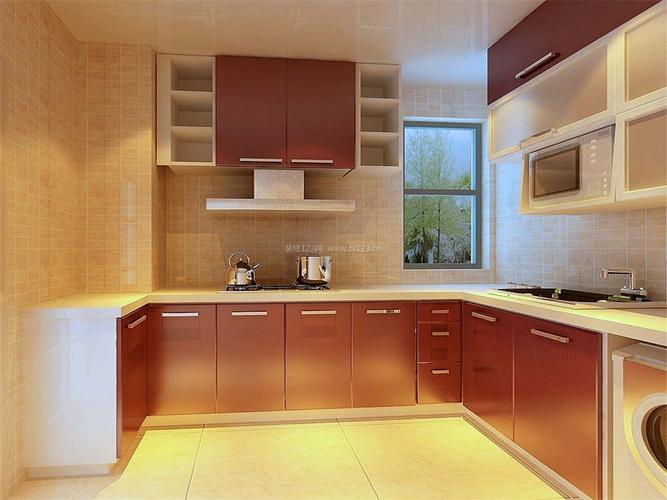 现代厨房橱柜门板颜色设计效果图