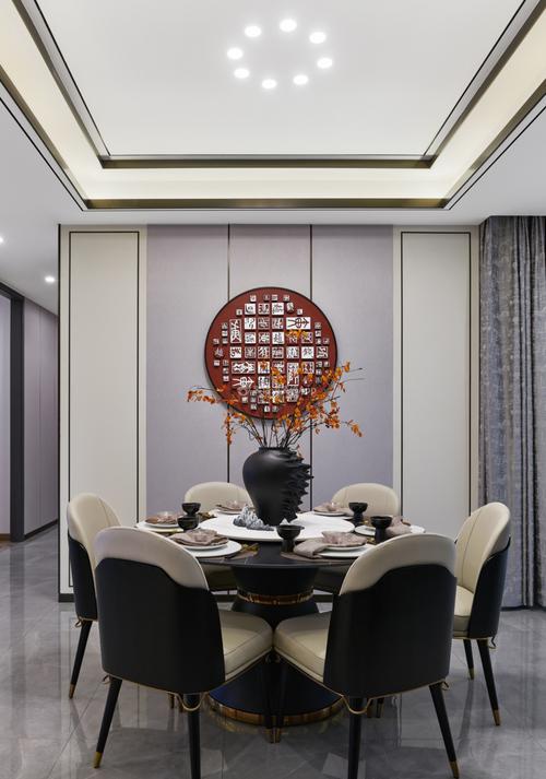 家居样板间餐厅新中式风格装修实景图装信通网效果图