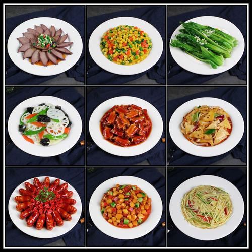 仿真菜品模型假菜蒸菜中餐海鲜凉菜炒菜龙虾食物模型道具假菜定做