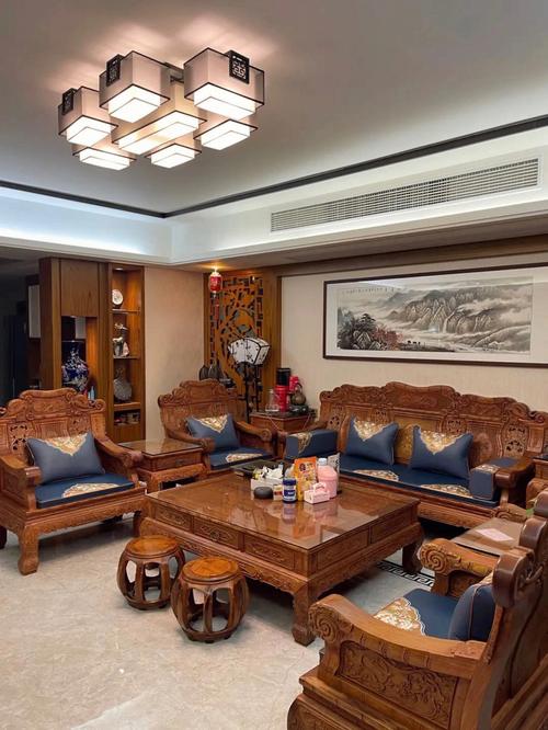 中式客厅搭配红木家具让家更有品位气质
