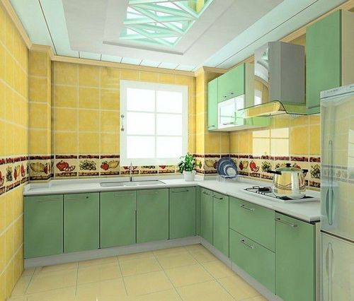 农村厨房绿色整体橱柜设计效果图土拨鼠装饰设计门户