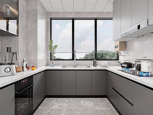 146平米新中式风格三室厨房装修效果图橱柜创意设计图