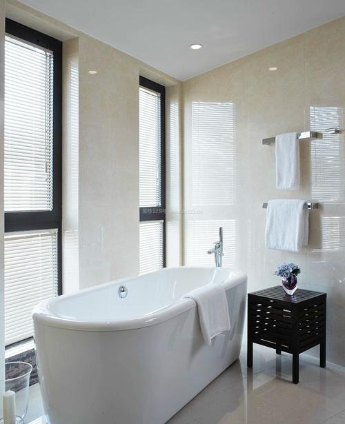公寓式住宅浴室白色浴缸装修效果图片