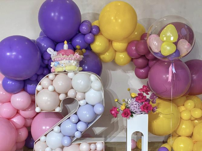 生日气球布置是孩子喜欢的颜色