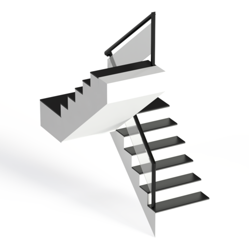 现代大理石楼梯模型素材